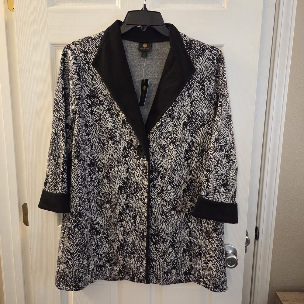 JM Collection sz XL broken chevron 3/4 slv jacket NWT art to wear casual chic